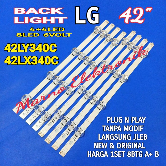 LAMPU BL BACKLIGHT LED TV LG 42LY340C 42LX340C 42LY340 42LX340 8LED 6V PART TOOL ELECTRO