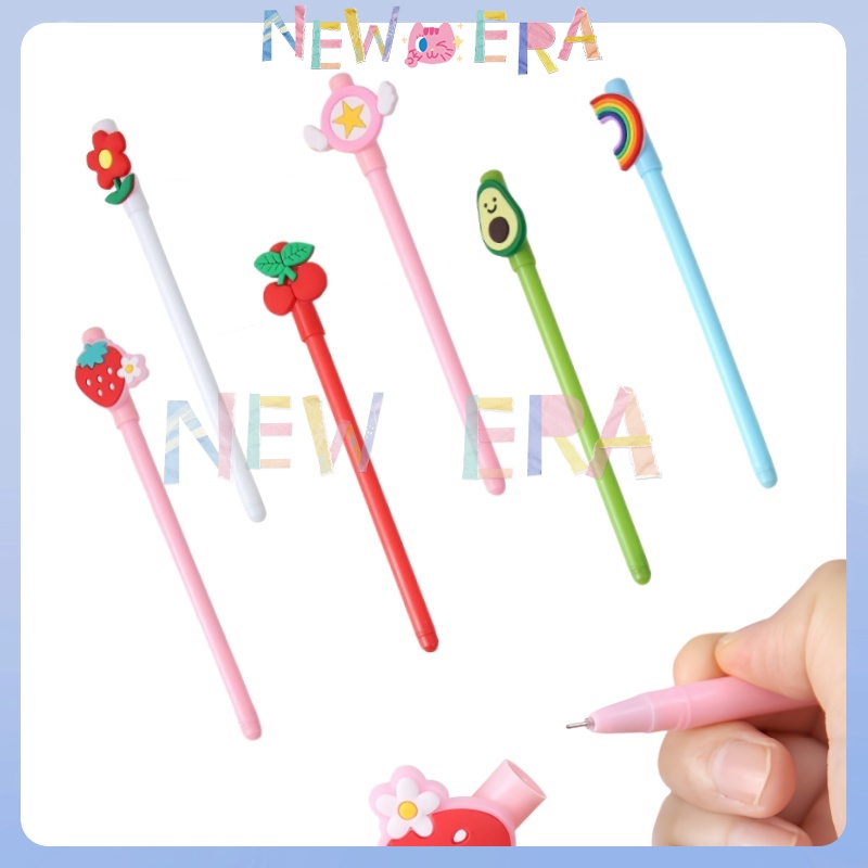 

NewEra Pena Gel Karakter 3D Lucu Kartun Buah Pena Karakter 3D 0.5mm Lucu Pen Pulpen Karakter Alat Tulis Kantor Sekolah Pena Tinta Cair Ujung