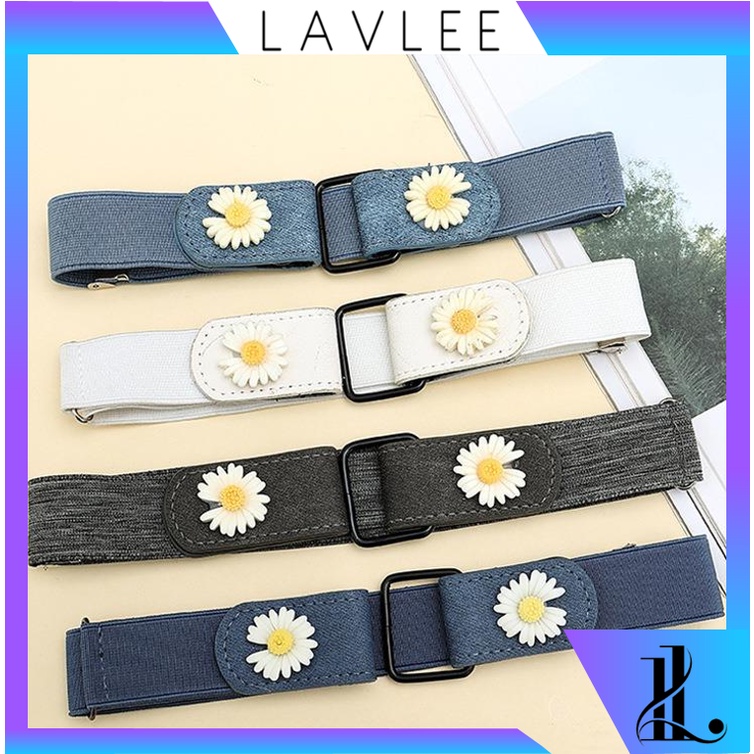 LAVLEE F6092 Tren Klip Wanita / Tali Pinggang Wanita / Belt Elastis Karet Klip / Belt Motif Bunga Ko