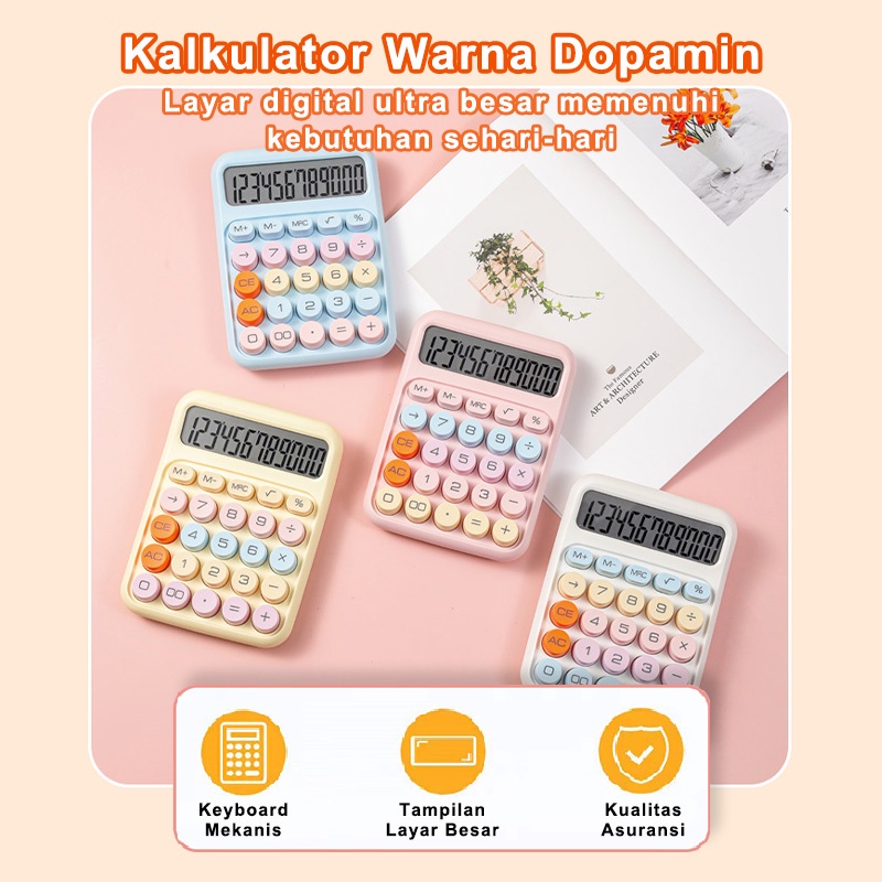 

Kalkulator Korea Dopamin 12digit Display Keyboard Mekanik Tombol Besar Alat hitung Sekolah & Kantor