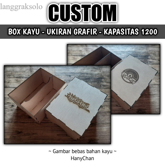 

Custom Box Multi Storage GRAFIR UKIR Kayu Pokemon Yugioh Mtg Vanguard - MDF, 8x8 cm murah