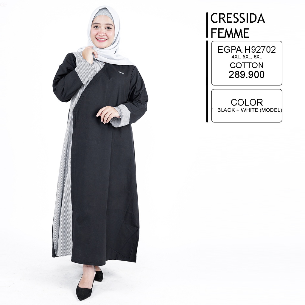 Jubah Gamis Baju Muslim Cewek Cressida Big Size - EGPA.H92702 GF