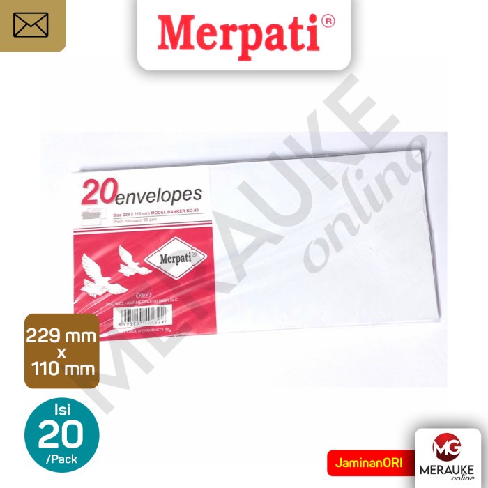 

Amplop Merpati Kiky Putih Polos 90 PPS 80gsm Sachet Isi 20 Pcs