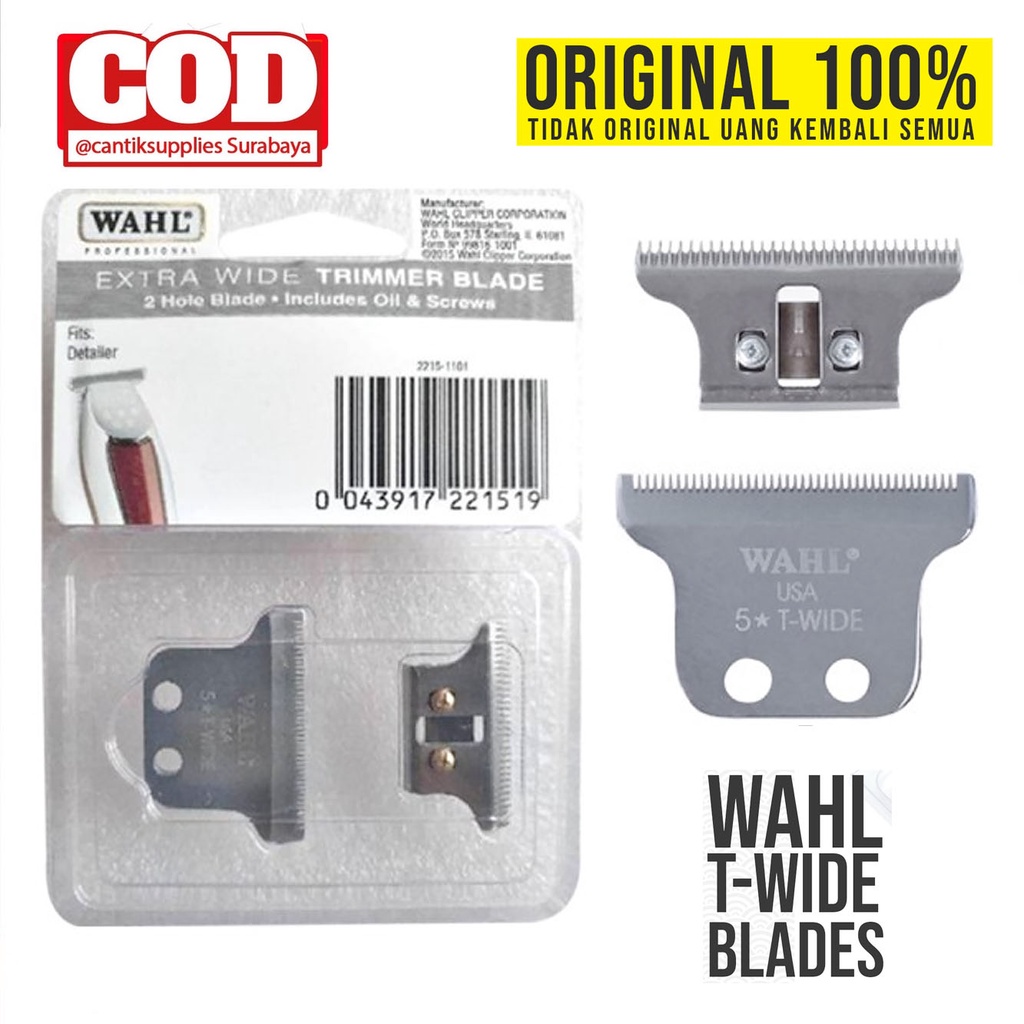 Pisau Wahl Detailer T Wide Blade Wahl Detailer / Trimmer , Pengganti Pisau Pemangkas Rambut Refill