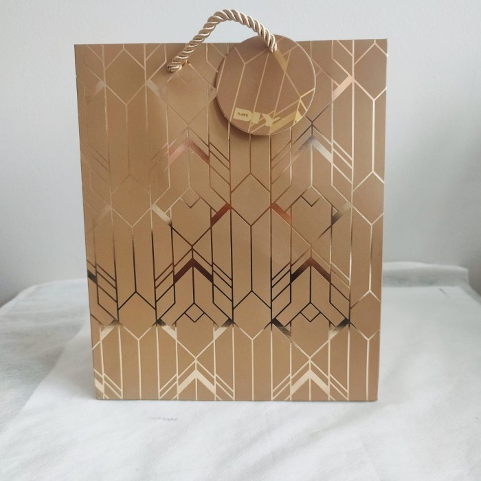 

Paper Bag Premium Gift Full Emas Gold