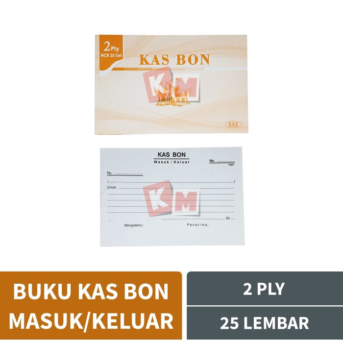 

Buku Kas Bon Masuk Keluar Rangkap 2 Ply 333 Domba Isi 25 Lembar NCR