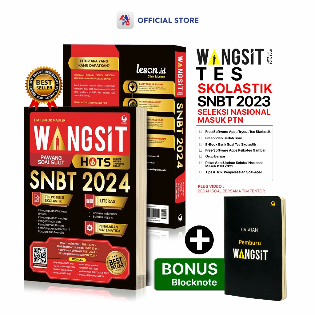 Buku Wangsit SNBT 2024 + Bonus /  Wangsit Pawang Soal Sulit SNBT 2024 Tes Potensi Skolastik + Blockn