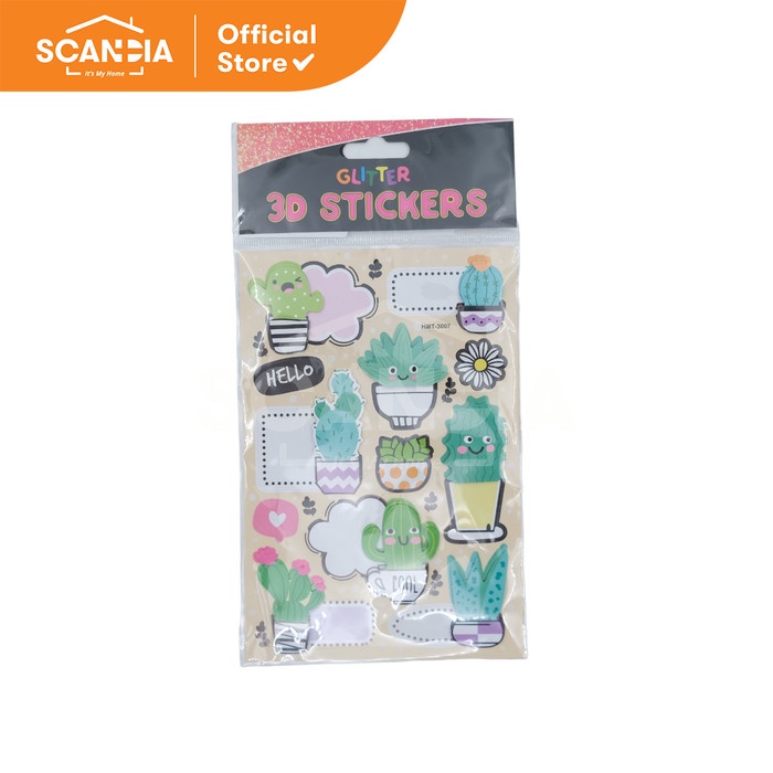 

SCANDIA Hiasan Stickers Glitter 3D Cactus (SL0366)