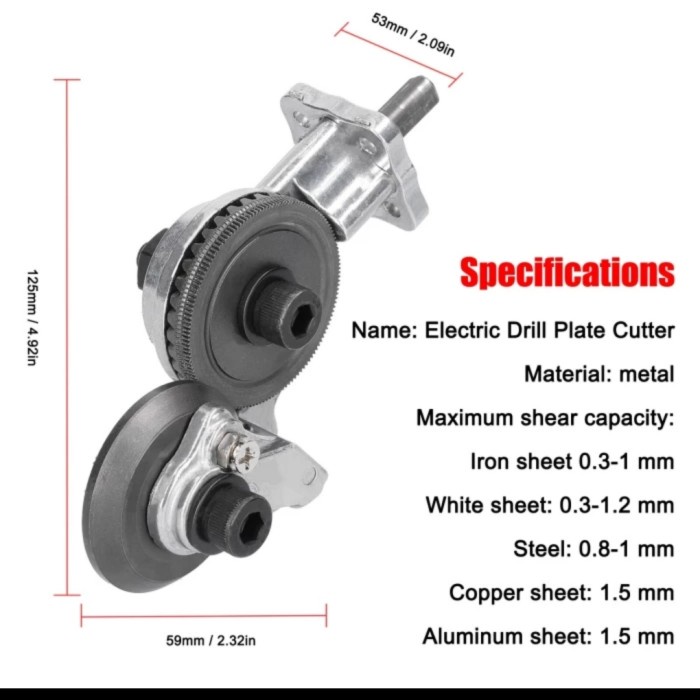 

Colorf electric drill refitting plate shears adaptor gunting plat seng cutter