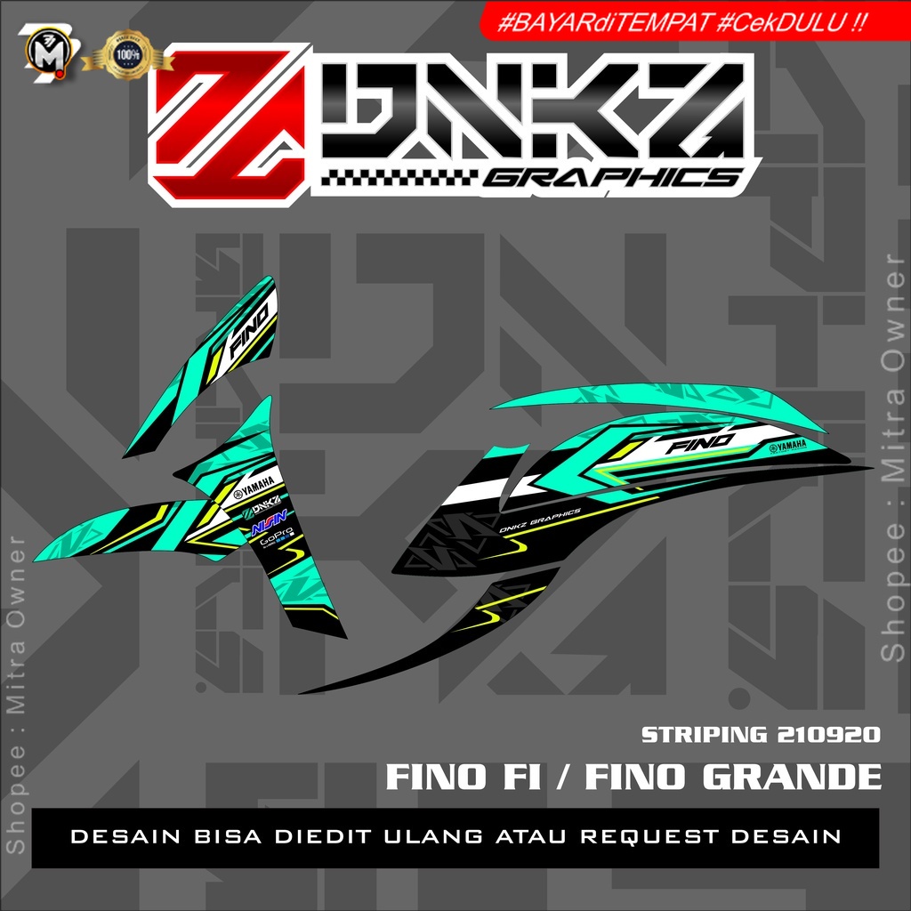 Stiker Fino FI  Grande 125 Decal Striping Fino FI  Grande 125 Premium ST210920 DNKZ