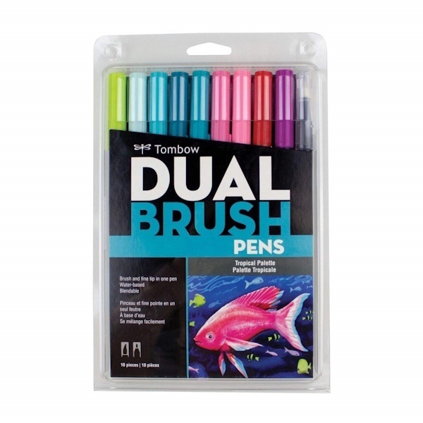 

Tombow Dual Brush Pen Set 10 Tropical Palette Brushpen Lettering Kaligrafi