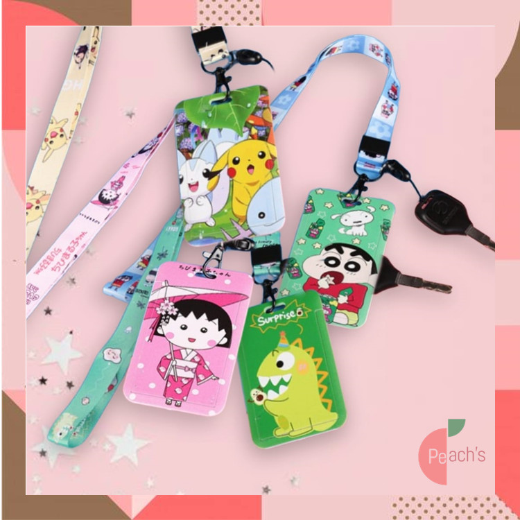 

PEACHs - 6133 ID Card Holder Lanyard / Tali Name Tag ID Card Holder / Cute Character Hang Name Tag / Lanyard ID Card Karakter