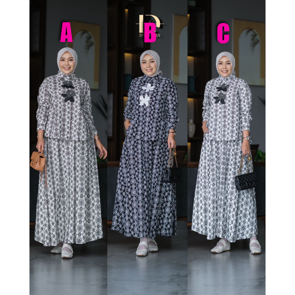 ORIGINAL Stelan rok JAMIA Set by Dlovera - Setrok Bordir lebaran terbaru Realpic ORI 100%