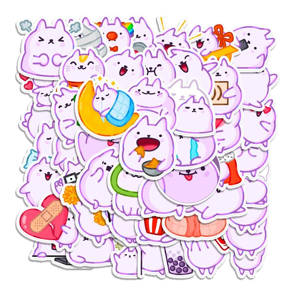 

COD 50 Pcs Stiker BOB THE PURPLE CAT Lucu Anti Air Untuk Dekorasi Notebook Sepeda Skateboard Handphone