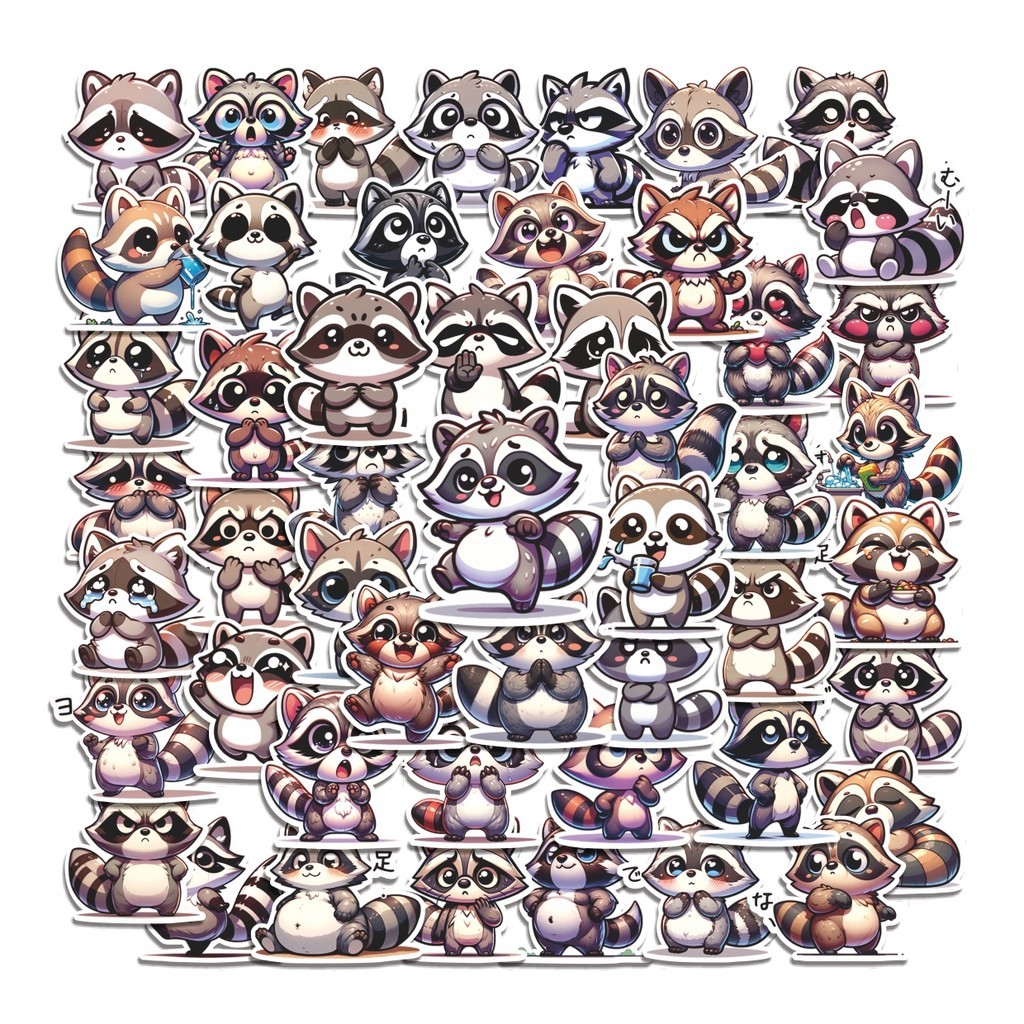 

COD 50 Pcs Stiker Cute Racoon Tanuki Life Lucu Anti Air Untuk Dekorasi Notebook Sepeda Skateboard Handphone DIY