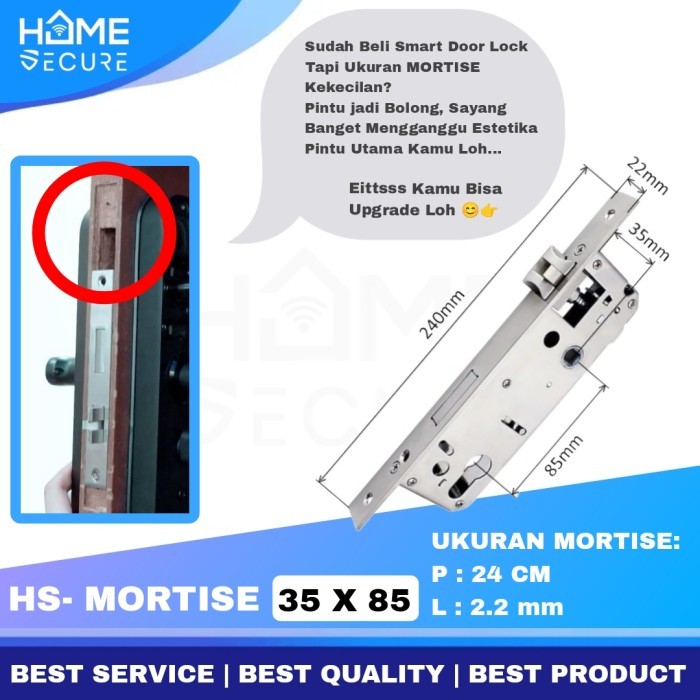 Mortise Smart Door Lock Universal Body Kunci Smart Lock Bardi Avaro Tuya