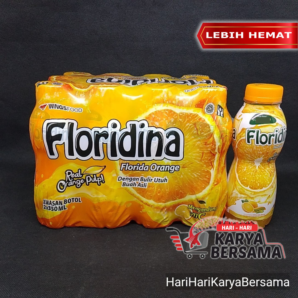 

MINUMAN RINGAN JUS JERUK FLORIDINA ORANGE BOTOL PER PACK ISI 12'S X 350ML