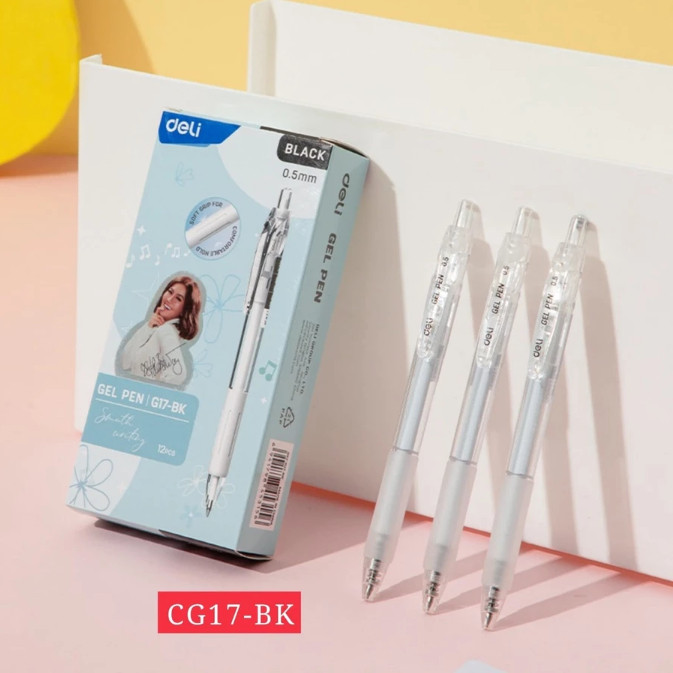 

BOBOMART 1 PCS DELI 0.5MM RETRACTABLE GEL PEN PULPEN MEKANIK HITAM/BLUE MURAH SEKOLAH