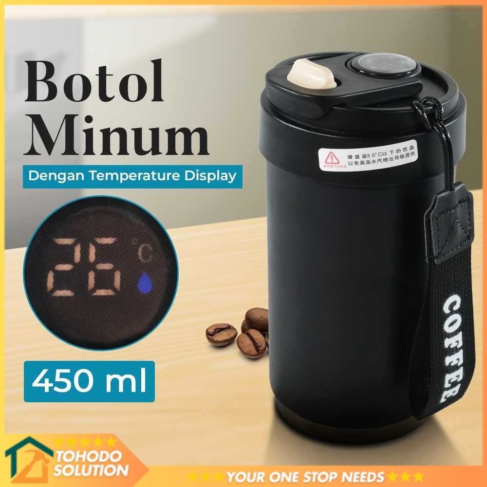 WMYG Botol Minum Tumbler Temperature Display Stainless Steel 450ml - WM-8001