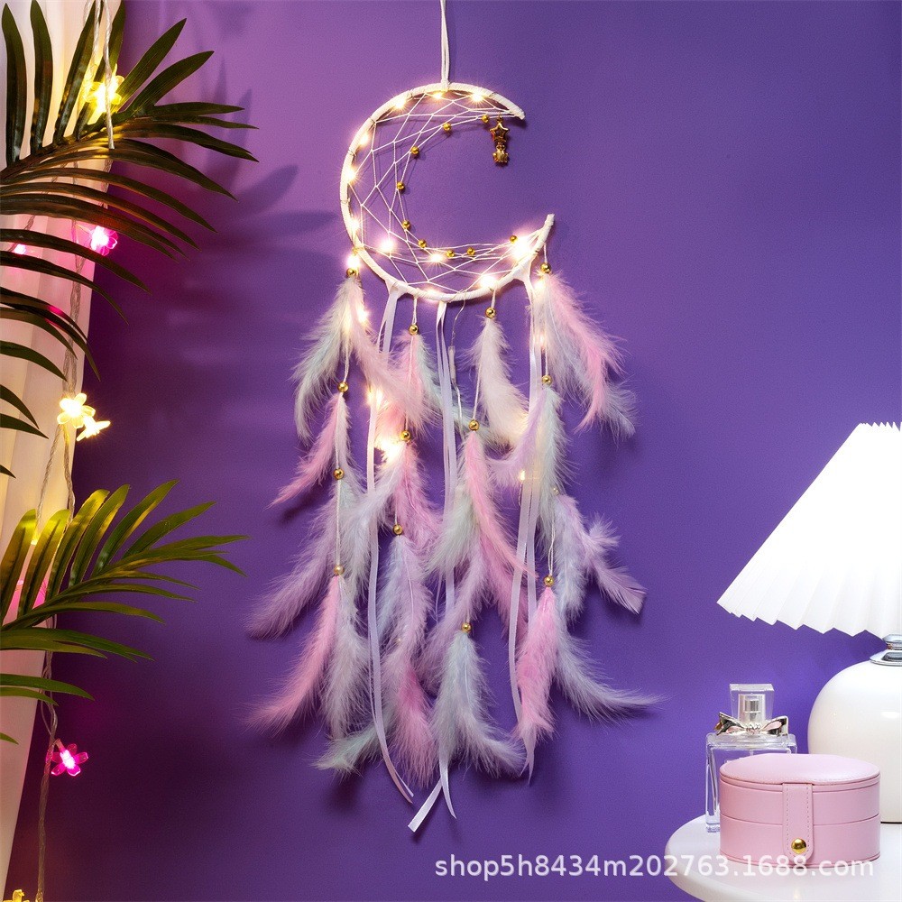 [ RHD65 ] Dream catcher Penangkal Mimpi terbaik led light real feather #