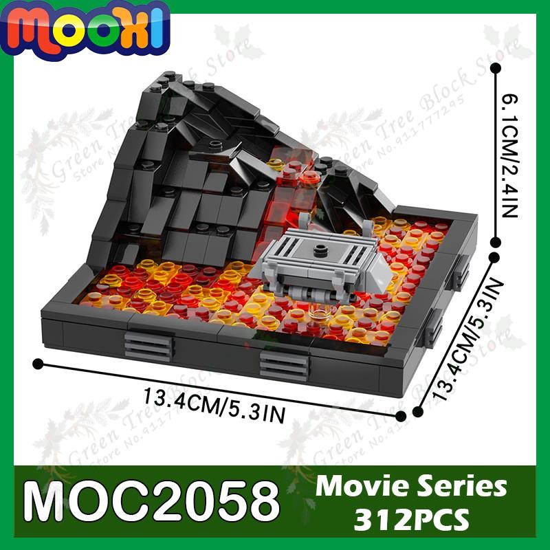 MOC2058 312PCS Interstellar Scene Mustafar Building Blocks Sci-Fi Movie Action Figure Battle Model A