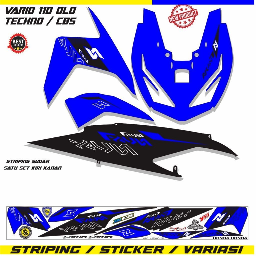 MOTIF VARIASI STRIPING VARIO TECHNO OLD 110 STRIPING  VARIO CBS 110 VARIASI STIKER