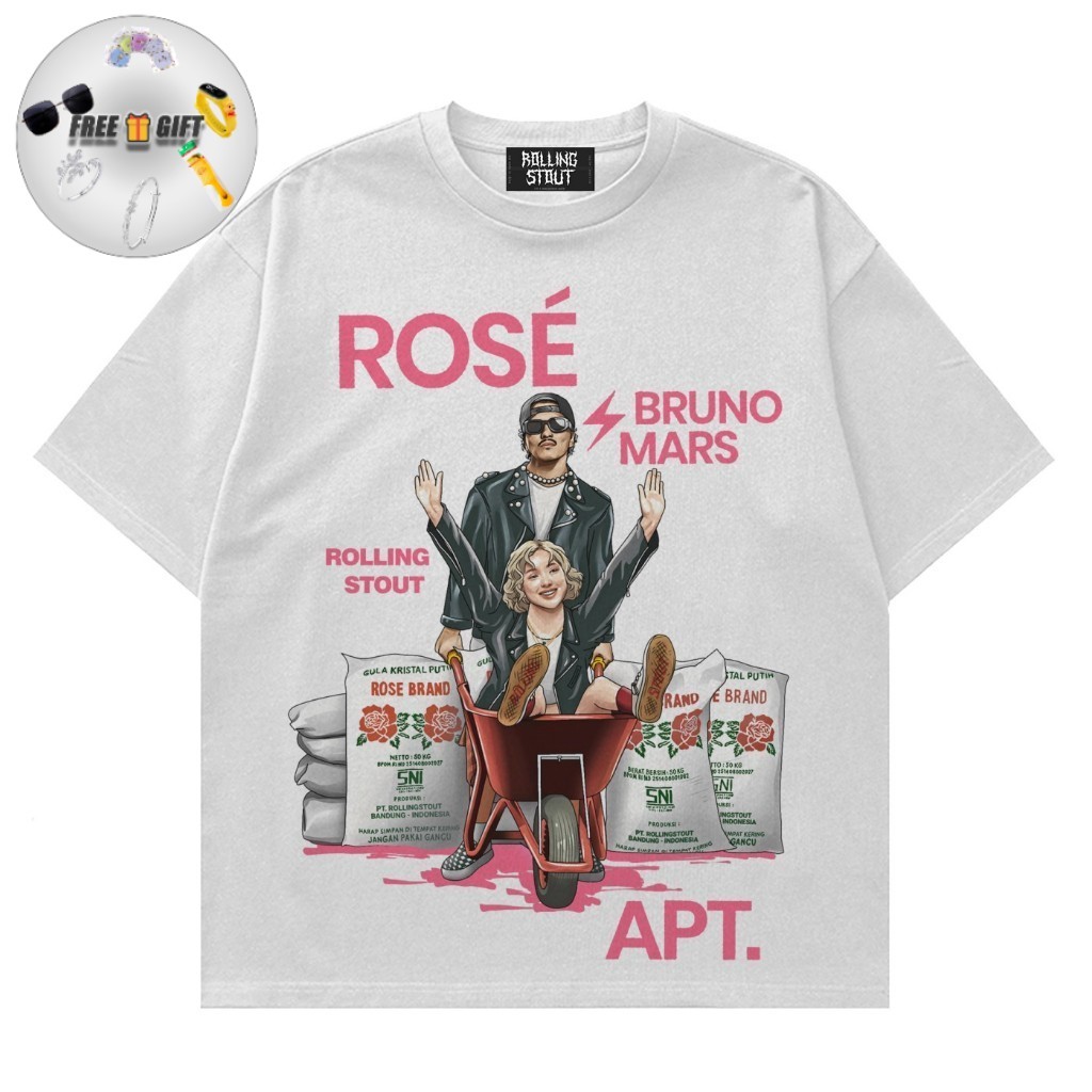 [FREE GIFT!]  - ROSE BRAND Bruno Mars APT. | KAOS BAND | BAJU MUSIK METAL ROCK 24S