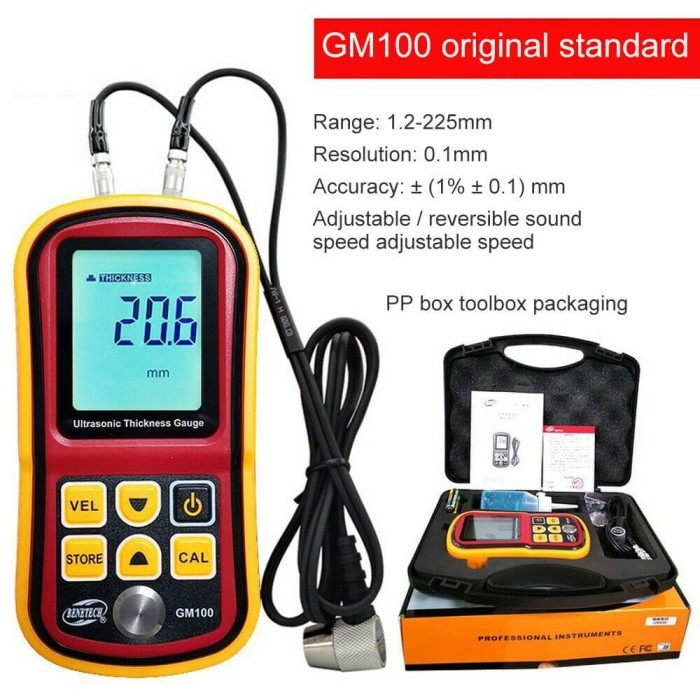 Ultrasonic Thickness Gauge GM100 BENETECH Tester GM-100 GM 100 Meter