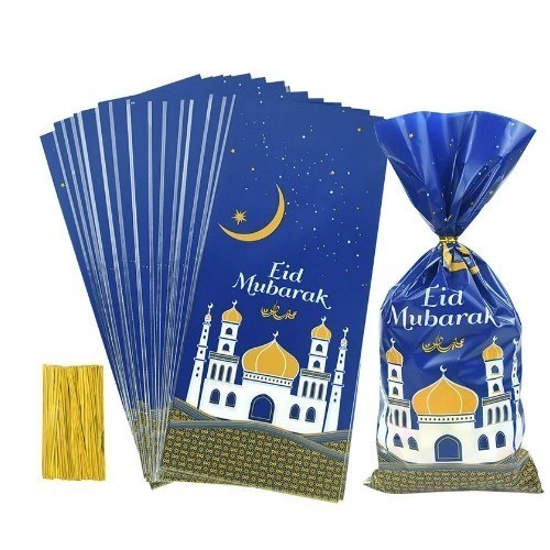 

(50PCS) PLASTIK SNACK RAMADHAN / PLASTIK KADO EDISI LEBARAN / PLASTIK - EMB BIRU
