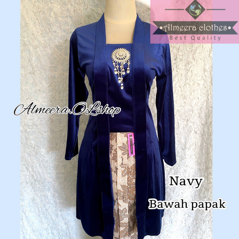 LURIK kebaya bludru kutubaru polos premium ukuran jumbo