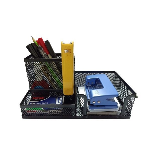 

Promo Diskon~[Limited Stok] Desk Set - Tempat Alat Tulis-Mesh Desk Organizer 9058 - 3 Compartment