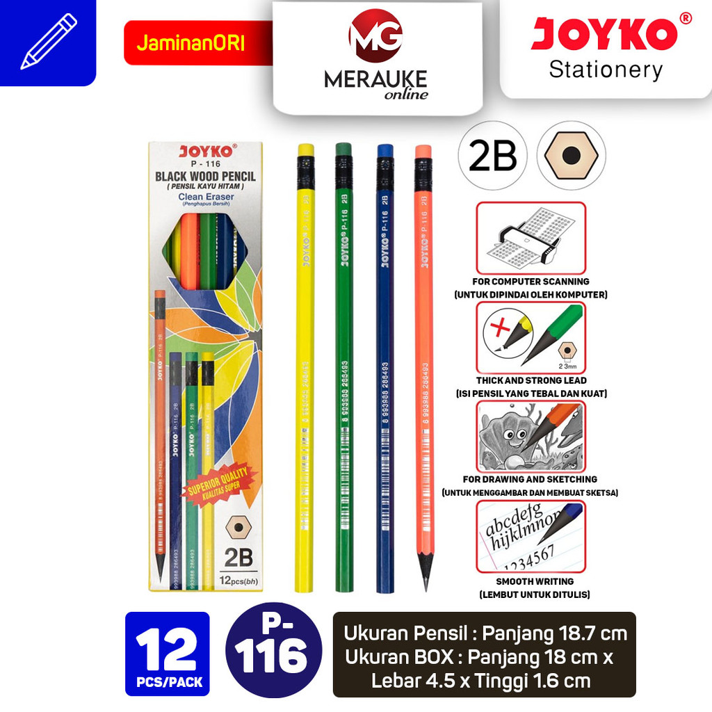 

Pensil JOYKO P-116 2B 1 Box isi 12 pcs