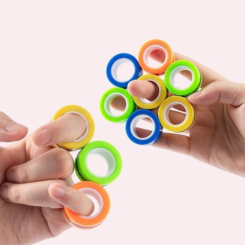 COD 3Pcs Mainan Anak Magnetic Fidget Spinner Magnet Ring Children Toy / Finger Fidget Spinner Ring M