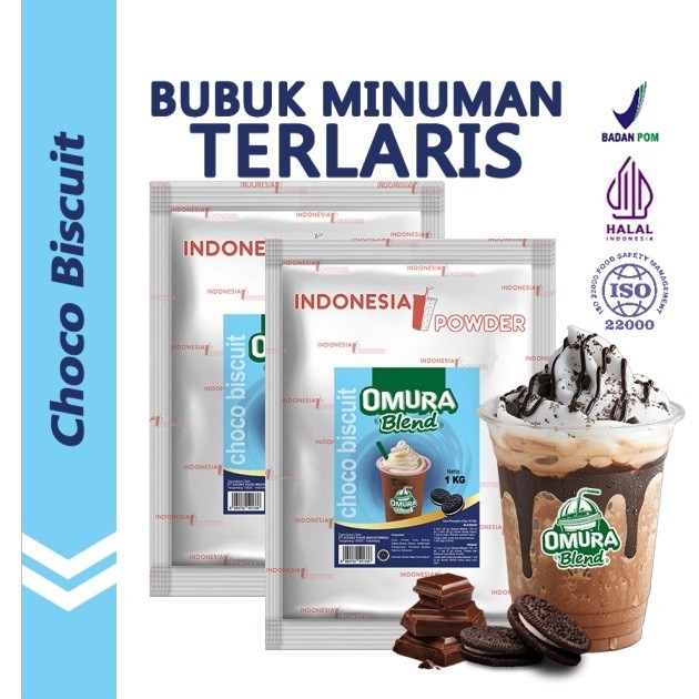 

[Bundle 2Bag x 1Kg] Rasa Choco Biskuit Bubuk Minuman Premium Merk Omura Blend (Mix Gula)