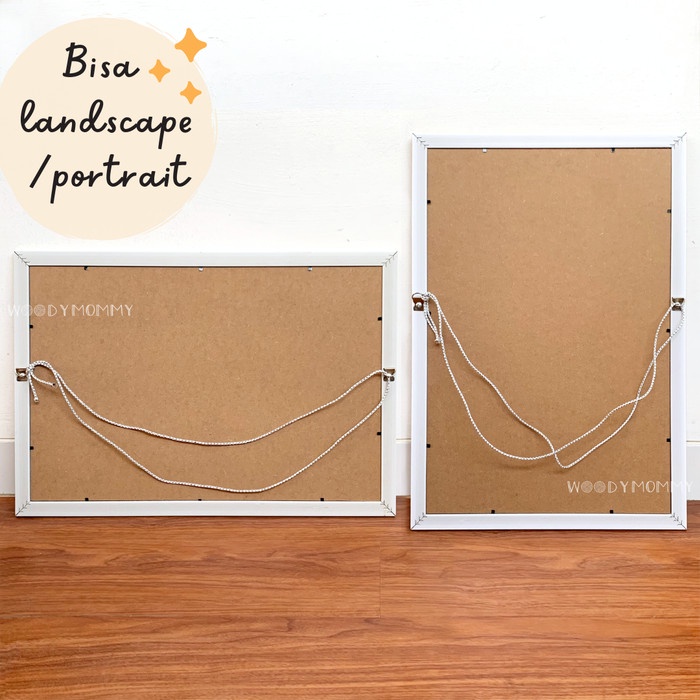 Frame Ukuran A2 42x59,4 cm - Bingkai Foto Poster - Pajangan Figura - Fiber Cream, tanpa akrilik