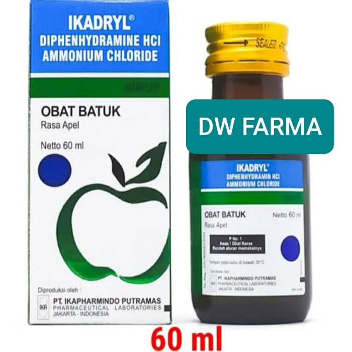 Ikadryl Sirup Obat Batuk 60 ml Rasa Apel