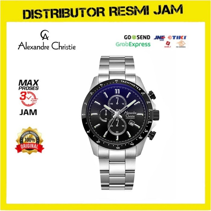 Jam Tangan Pria Alexandre Christie AC 6630 MC AC6630 Silver Black