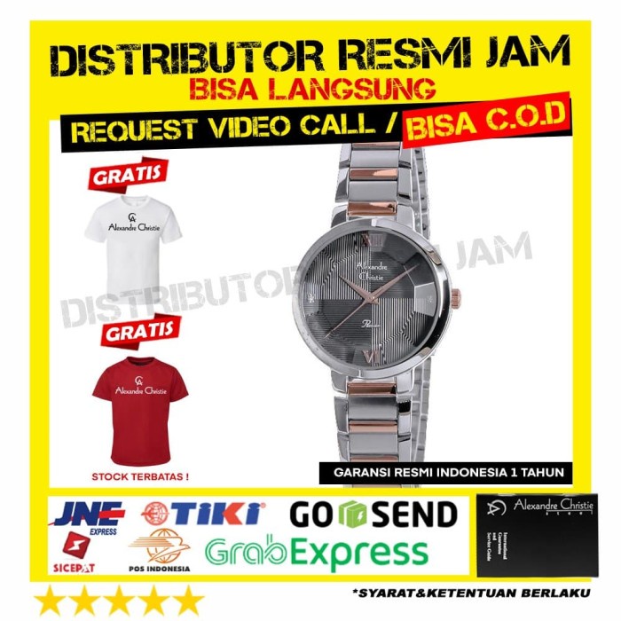 JAM WANITA ALEXANDRE CHRISTIE AC 2616 2616LH SILVER ROSEGOLD
