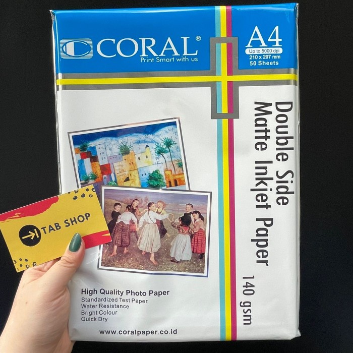 [New] CORAL DOUBLE SIDE MATTE INKJET PAPER 140 GSM 50 LEMBAR | KERTAS FOTO