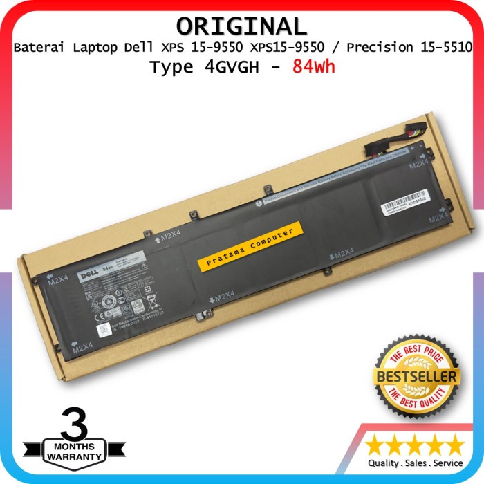 Original Baterai Laptop Dell XPS 15 9550 XPS15-9550 / Precision 15 5510 1P6KD 4GVGH