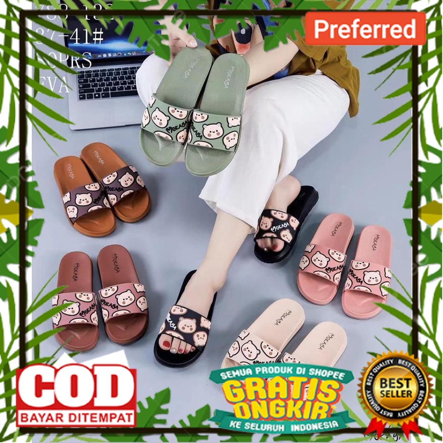 SEPATU SANDAL BEST SELLER TREND TERKINI /Sandal Jelly Wanita Ban Bear Face Mokaya Lucu Cantik Kekini