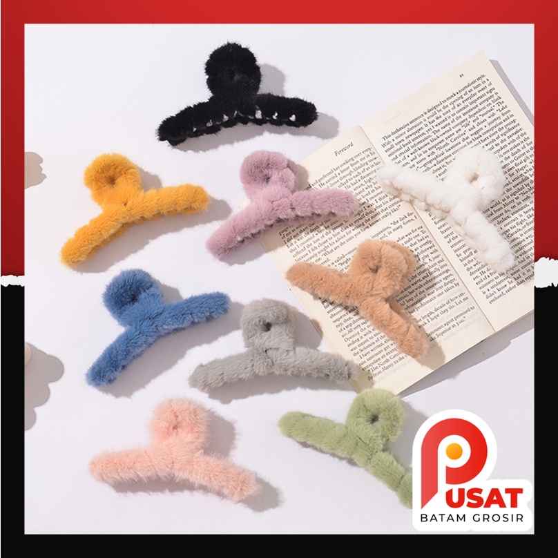 Pusat Batam Grosir - F1100 Jepit Rambut Motif Bulu / Jepitan Rambut Wanita / Jedai Rambut Gaya Korea