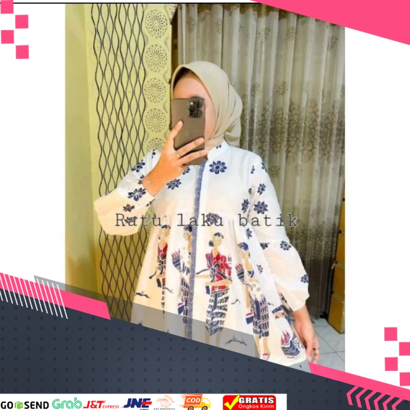 MOTIF BATIK BATU TERMURAH TERPOPULER /Bluse Batik wanita Baju batik wanita kantor