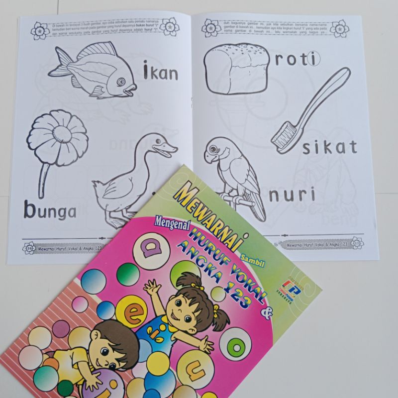 

Buku Mewarnai Anak / Huruf Vokal dan Angka 123 PAUD TK (Edisi Besar)
