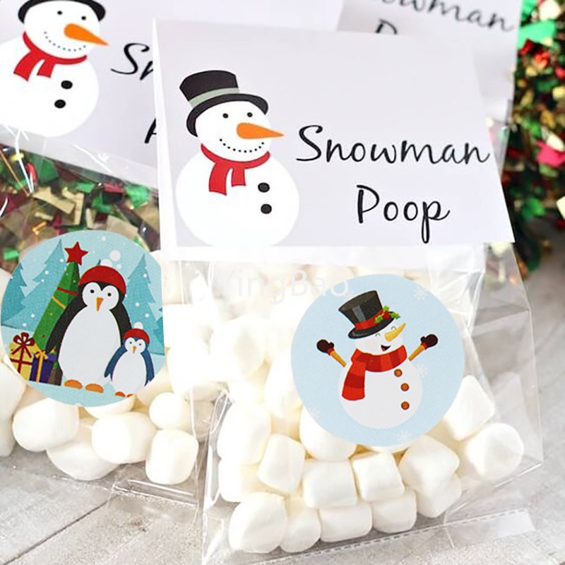 

FT-500pcs Stiker Segel Motif Kartun Natal Untuk Kemasan dekorasi