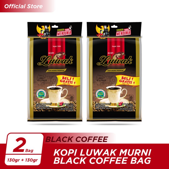 

✨PROMO✨ -Kopi Luwak Murni Black Coffee Bag 130gr +130gr Twin Pack