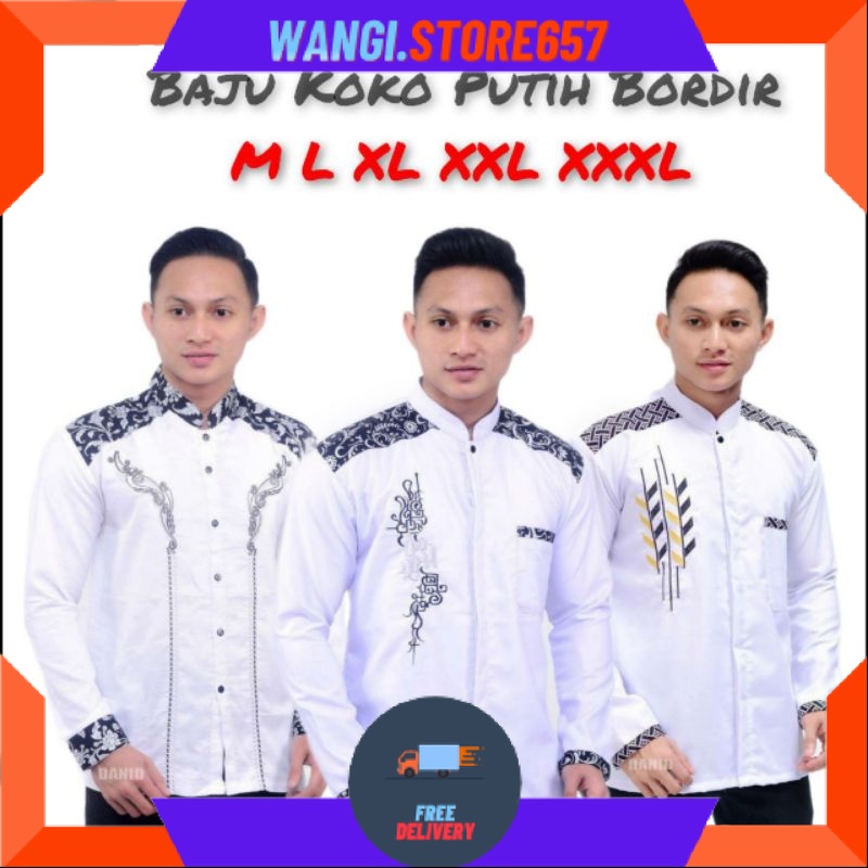 BAJU MUSLIM PRIA LAKI" BAPAK" BIGSIZE MOTIF BARU POLOS WARNA / Baju Koko Putih Pria Habaib Lengan Pa