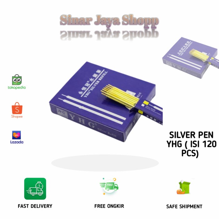 

Best Seller- Silver Pen YHG / Pen Silver YHG ( 1 Box Isi 120 Pcs )