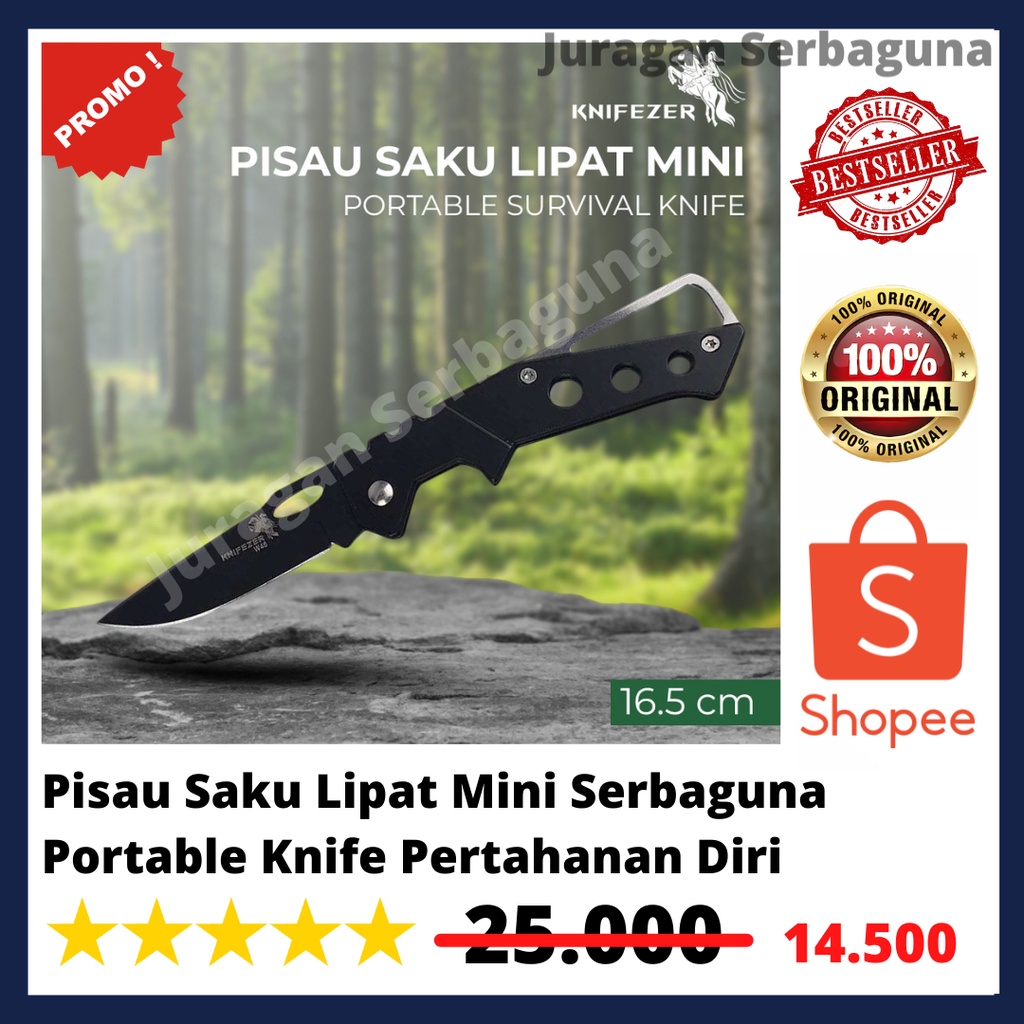 Pisau Saku Lipat Mini Serbaguna Portable Knife Pertahanan Diri