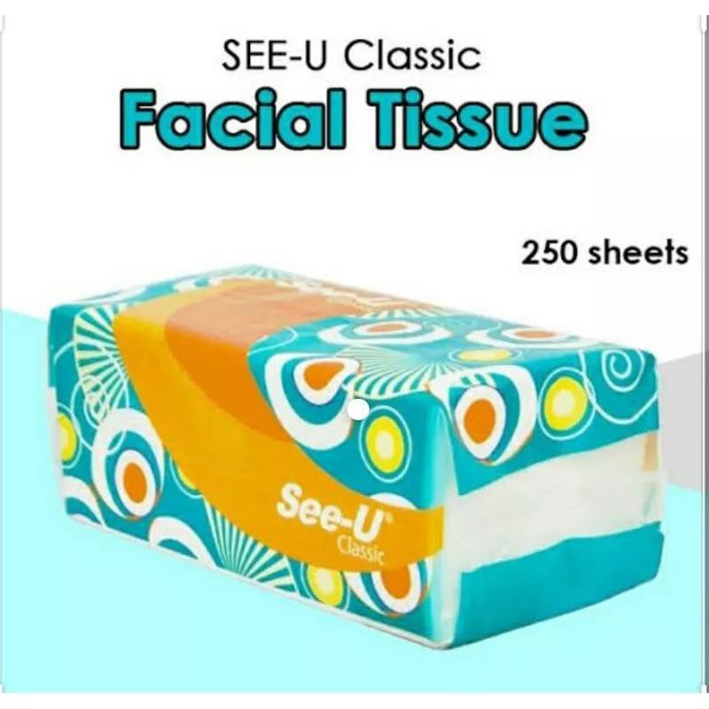 Tissue See-U Classic 250 Sheets 2 Ply Facial Tisu Tisue Muka/Wajah Grosir